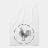 Rooster Black and White Geschirrtuch (Vertikal)
