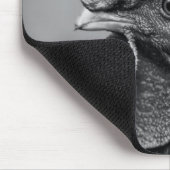 Rooster Black and White Mousepad (Ecke)