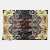 Rooster Black Gold Stars Küchentücher (Horizontal)