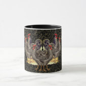 Rooster Black Gold Stars Tasse (Zentrum)