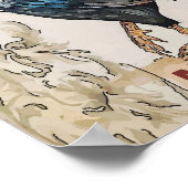 Rooster, blaue Hühner, Textposter bearbeiten Poster (Ecke)