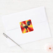 Rooster-Blitz Quadratischer Aufkleber (Umschlag)