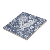 Rooster Blue White Botanical Delft Denim Keramik T Fliese (Seite)