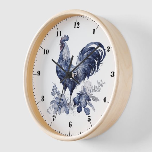 "Rooster" Blue Willow Style Uhr (Winkel)
