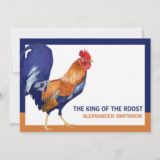 Rooster-Border-Party Einladung (Rückseite)