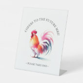 Rooster Brautparty Fevor Sign Sockelschild (Vorderseite)