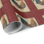 Rooster-Brautparty Geschenkpapier (Rolleneckpunkt)