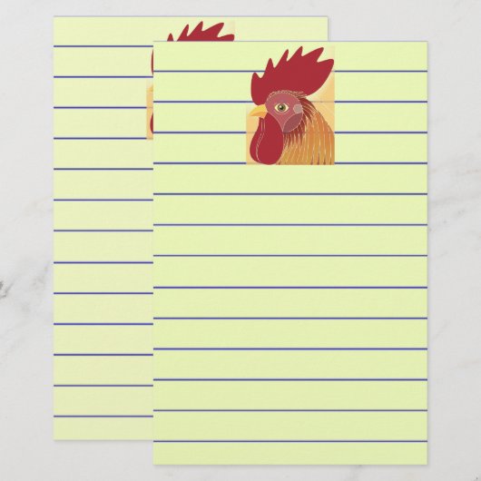 Rooster Briefpapier (Vorne/Hinten)