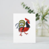 Rooster-Cartoon animiert Red Customized Postkarte (Stehend Vorderseite)