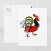 Rooster-Cartoon animiert Red Customized Postkarte (Vorne/Hinten)