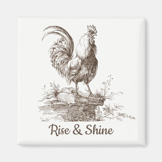 Rooster Charming Sepione Ton Illustration Magnet (Vorne)