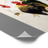 Rooster, Chick and Morning Glory, Watanabe Seitei Poster (Ecke)