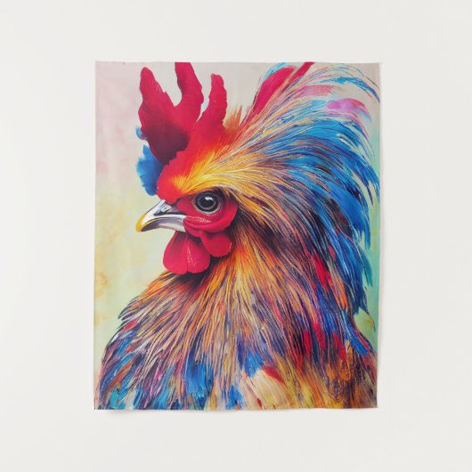 Rooster Chicken Animal Discovery Abenteuer Natur Wandteppich (Vorderseite)