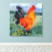 Rooster Chicken Art Country Leinwanddruck (Insitu (Holzboden))
