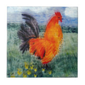 Rooster Chicken Art Fliese (Vorderseite)
