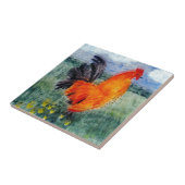 Rooster Chicken Art Fliese (Seite)