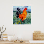 Rooster Chicken Art Poster (Küche)