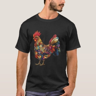 Rooster Chicken Bird farbenfrohe Hen Farm Tiergesc T-Shirt