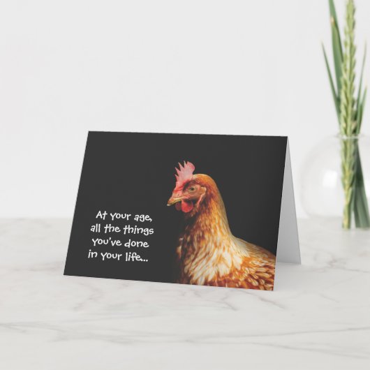 Rooster Chicken Birthday Card Karte (Vorderseite)