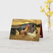 Rooster Chicken Coop Karte (Gelbe Blume)