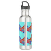 Rooster Chicken Red Blue Aquarellkunst Boys 710 m Edelstahlflasche (Rückseite)