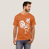 Rooster Chickens Bird Retro T-Shirt (Vorne ganz)