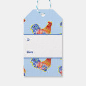 Rooster Chickens Boys Happy Birthday Geschenkanhänger (Rückseite)