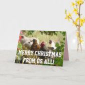 Rooster Chickens Frohe Weihnachten von Uns All Car Karte (Gelbe Blume)