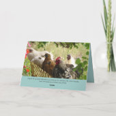 Rooster Chickens Frohe Weihnachten von Uns All Car Karte (Rückseite)