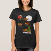 Rooster Chickens Santa Sleigh Flying Funny Magical T-Shirt (Vorderseite)