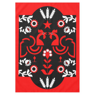 Rooster Cockerel Nordic Skandinavien Folk Kunst, D Tischdecke
