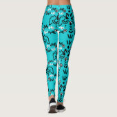 Rooster Cockerel Skandinavien Folklorekunst Leggings (Rückseite)