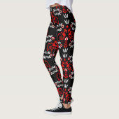 Rooster Cockerel Skandinavien Folklorekunst Leggings (Links)