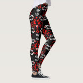Rooster Cockerel Skandinavien Folklorekunst Leggings (Rechts)
