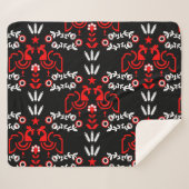 Rooster Cockerel Skandinavien Folklorekunst Sherpadecke (Vorderseite (Horizontal))