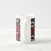 Rooster Cockerel Skandinavier Folklorekunst Porzellantasse (Rückseite)