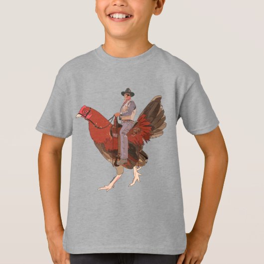 Rooster Cogburn auf einem Rooster-T - Shirt (Vorderseite)