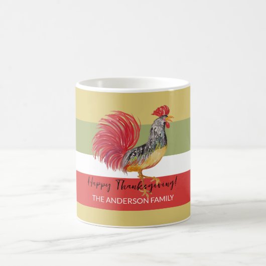 Rooster Country Watercolor Illustration Kaffeetasse (Mittel)