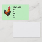 Rooster Crowing Business Cards Visitenkarte (Vorne/Hinten)
