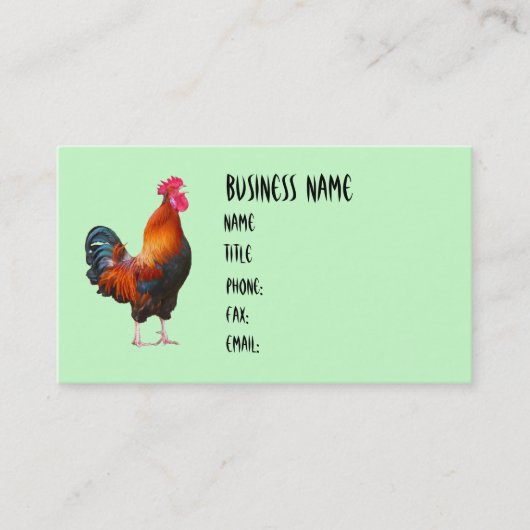 Rooster Crowing Business Cards Visitenkarte (Vorderseite)