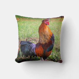 Rooster Crowing Farm Animal Kissen