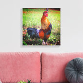 Rooster Crowing Farm Animal Leinwanddruck (Insitu (Wohnzimmer))
