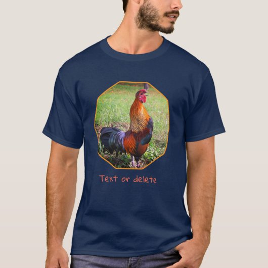 Rooster Crowing Farm Animal Personalized T-Shirt (Vorderseite)