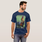 Rooster Crowing Farm Animal T-Shirt (Vorne ganz)