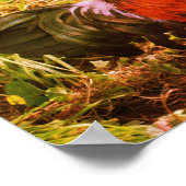 Rooster Crowing Farm Tier Abstrakt Poster (Ecke)