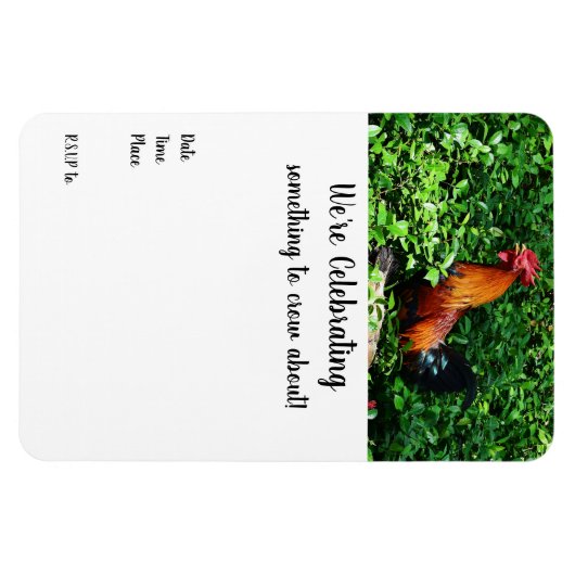 Rooster Crowing Magnet (Horizontal)