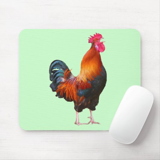 Rooster Crowing Mousepad (Mit Mouse)