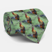 Rooster Crowing Nattern Muster Krawatte (Gerollt)