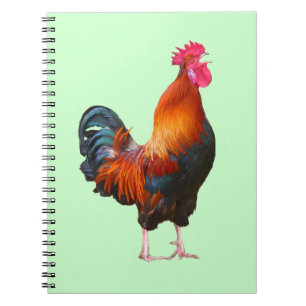Rooster Crowing-Notebook Notizblock