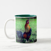 Rooster Crowing Personalisiert Animal Zweifarbige Tasse (Links)
